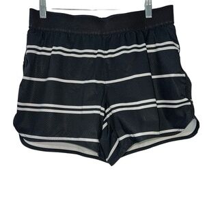 Derek Lam 10C Athleta Shorts Womens Size Medium Black Stripe Mesh Sporty Lined